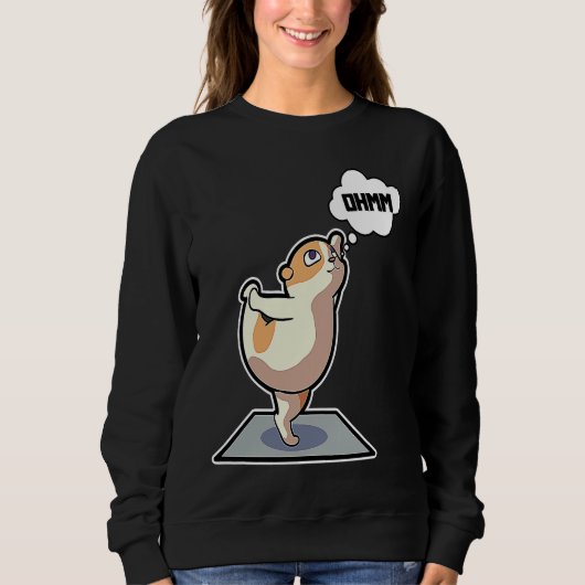 Hamster Yoga Poses Sport Gymnastics Ohm Heartbeat  スウェットシャツ (正面)