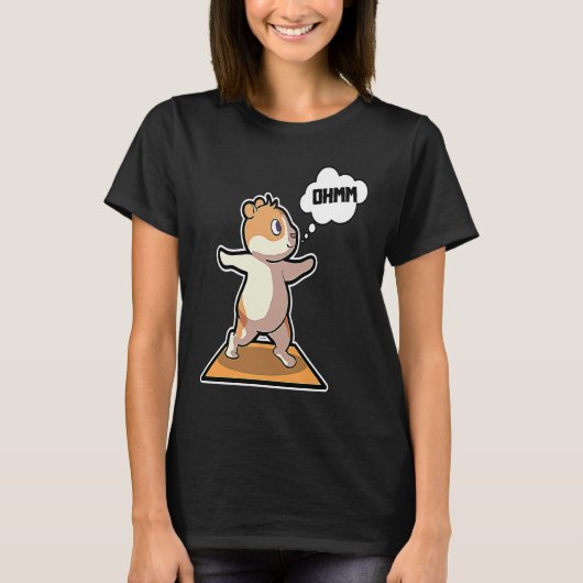 Hamster Yoga Poses Sport Gymnastics Ohm Heartbeat  Tシャツ (正面)