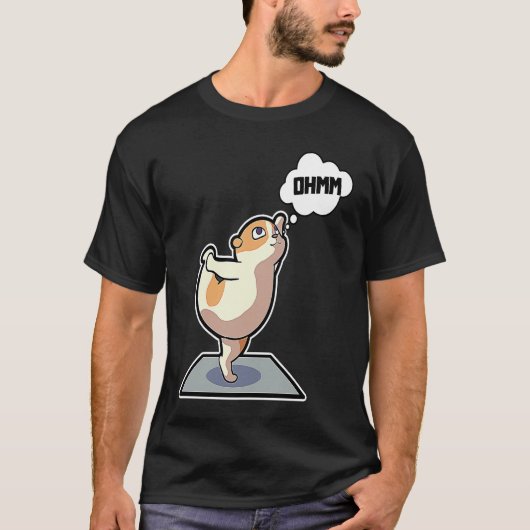 Hamster Yoga Poses Sport Gymnastics Ohm Heartbeat Tシャツ (正面)