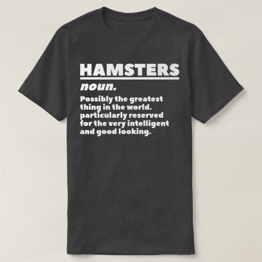 Hamsters Noun Definition Guinea Pig Hamster Lover Tシャツ (デザイン正面)