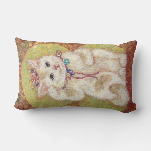 Hana & Takara: Lucky Beckoning Cats ランバークッション (裏面)