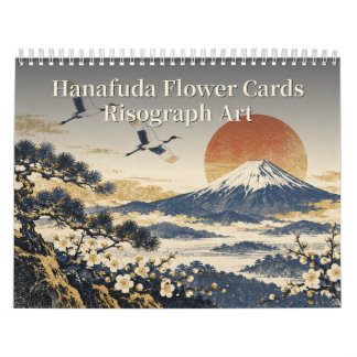 Hanafuda Flower Cards Risograph Art カレンダー