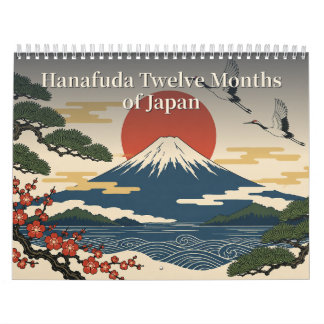 Hanafuda Flower Cards Ukiyo-e Japanese Art カレンダー