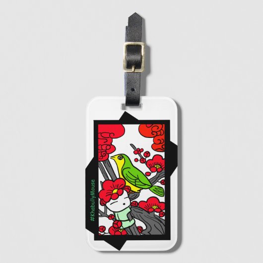 Hanafuda Japanese Playing Cards Khabully Mouse ラゲッジタグ (正面縦)