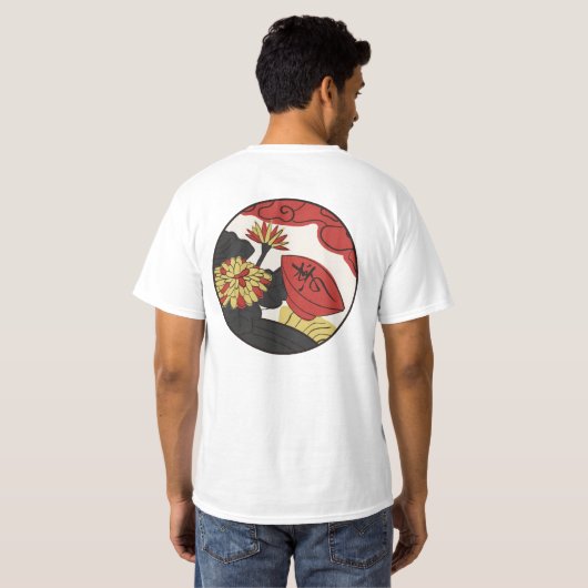 Hanafuda "Kiku-ni-sakazuki" Tシャツ (裏面フル)