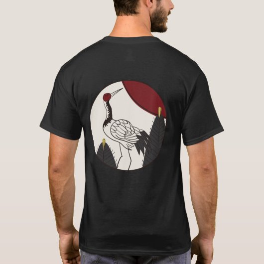 Hanafuda "Matsu-ni-tsuru"  Tシャツ (裏面)