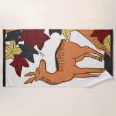 Hanafuda "Momiji-ni-shika" ビーチタオル (正面)