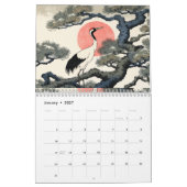 Hanafuda Twelve Months of Japan Woodblock Art カレンダー (1月 2027)