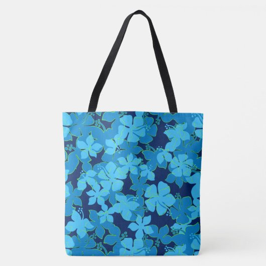 Hanaleiのハワイのハイビスカスの迷彩柄の花のビーチのバッグ トートバッグ (正面)