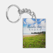 Hanalei湾、カウアイ島ハワイのビーチの花 キーホルダー (正面左)