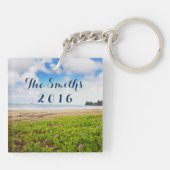 Hanalei湾、カウアイ島ハワイのビーチの花 キーホルダー (裏面)