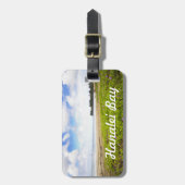 Hanalei湾、カウアイ島ハワイのビーチの花 ラゲッジタグ (正面縦)