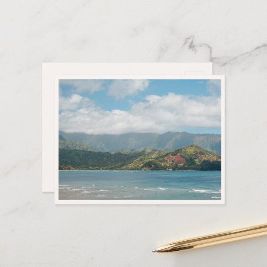 Hanalei Bay Hawaii Princeville View Blank ポストカード (正面/裏面インサイチュ)