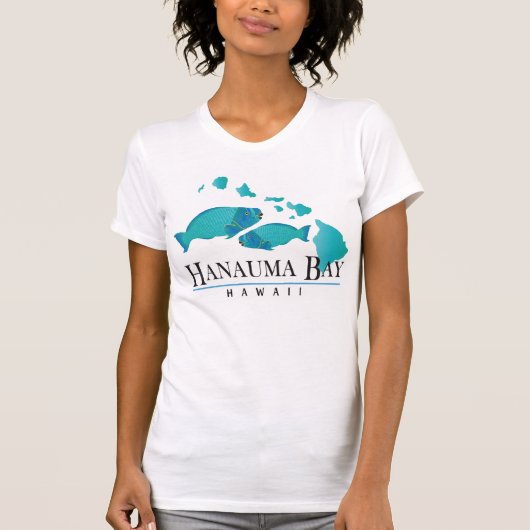 Hanauma湾のハワイのオウムの魚 Tシャツ (正面)