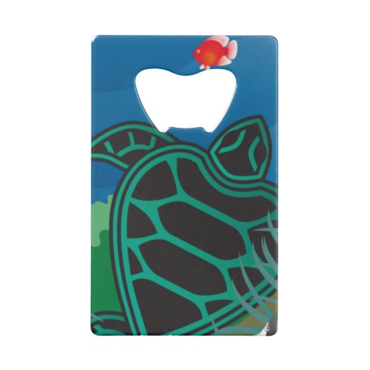 Hanauma湾のハワイのカメ クレジットカード栓抜き (正面)