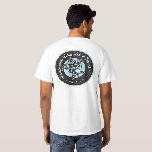 Hanauma湾の飛び込みはロゴのワイシャツを旅行します Tシャツ (裏面フル)