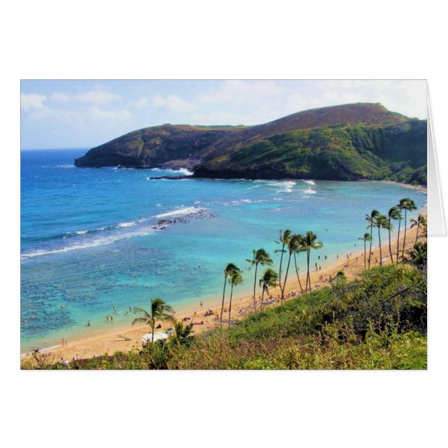 Hanauma湾、ホノルル、オアフ、ハワイの眺め (正面横)