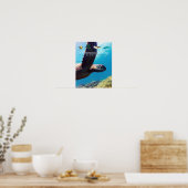 Hanauma Bay Hawaii Sea Turtle ポスター (キッチン)
