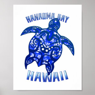 Hanauma Bay Hawaii Vacation Tribal Turtle ポスター