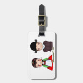 Hanbokのかわいい結婚したなカップル ラゲッジタグ (正面縦)