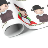 Hanbokのかわいい結婚したなカップル ラッピングペーパー (ロールコーナー)