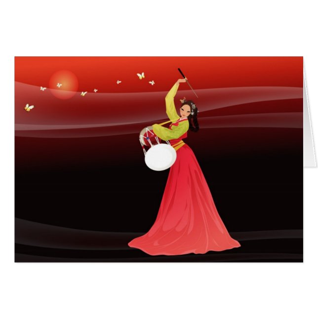 hanbokを身に着けている韓国の女性 (正面横)