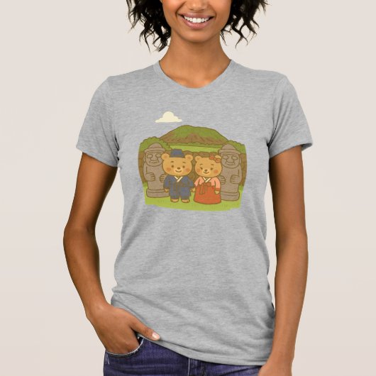 Hanbok Bears Jeju-do T-shirt Tシャツ (正面)