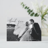 Hand 書 Thank Youの写真結婚ノートカード サンキューカード (スタンド正面)