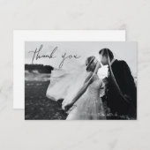 Hand 書 Thank Youの写真結婚ノートカード サンキューカード (正面/裏面)