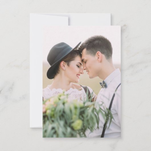 Hand 書's Script 2写真結婚サンキューカード サンキューカード (裏面)