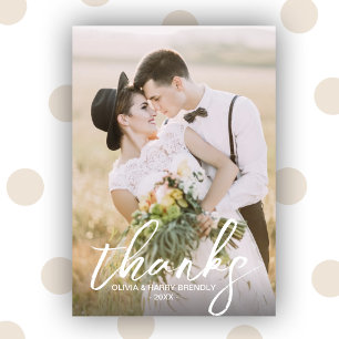 Hand 書's Script 2写真結婚サンキューカード サンキューカード