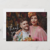 Hand-書s Script Photo's 結婚 Thank You サンキューカード (正面)