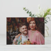 Hand-書s Script Photo's 結婚 Thank You サンキューカード (スタンド正面)