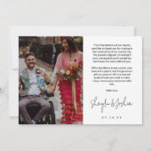 Hand-書s Script Photo's 結婚 Thank You サンキューカード (裏面)