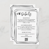 Hand 絵を描 Black and Whiteの結婚情報 エンクロージャーカード (正面/裏面)