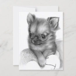 Hand 絵を描 Chihuahua Puppy - Gentle Kaze ポストカード