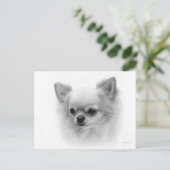 Hand 絵を描 Chihuahua Soulful Eyes ポストカード (スタンド正面)