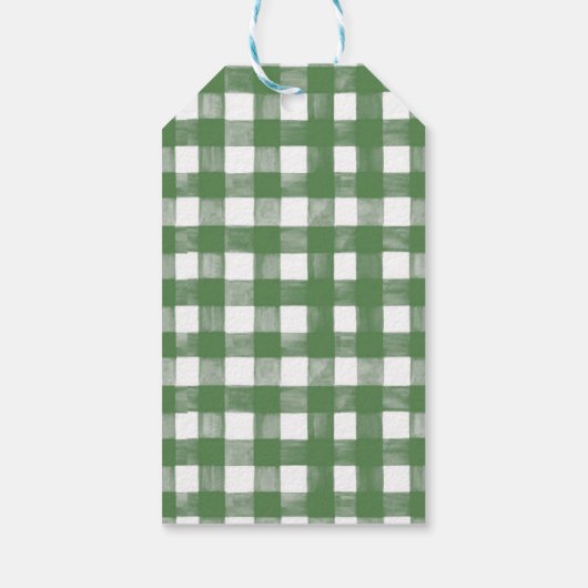 HAND 絵を描 GINGHAM Green Mix (トイル付き) ギフトタグ (裏面)