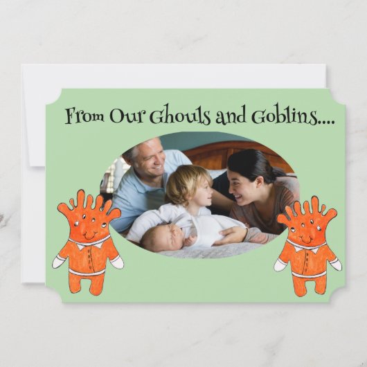 Hand 絵を描 Halloween GhoulsとGoblins PHOTO カード (正面)