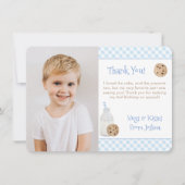 Hand 絵を描 Milk And Cookiesバースデーパーティーの写真 サンキューカード (正面)