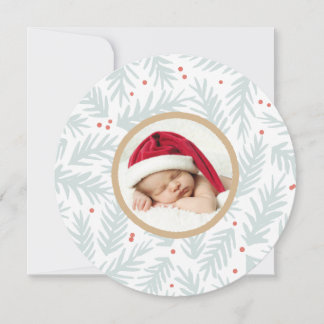 Hand 絵を描 Pine Christmas Photo Card シーズンカード