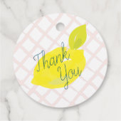 Hand 色彩の鮮やか Lemon Pink Baby Shower Thank You フェイバータグ (裏面)