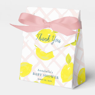 Hand 色彩の鮮やか Lemon Pink Baby Shower Thank You フェイバーボックス