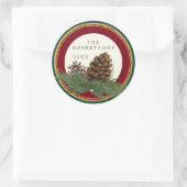 Hand 色彩の鮮やか Pine Cone名前金ゴールドグリッターシール ラウンドシール (バッグ)