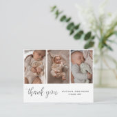 Hand-3写真書赤ちゃんシャワーありがとう ポストカード (スタンド正面)