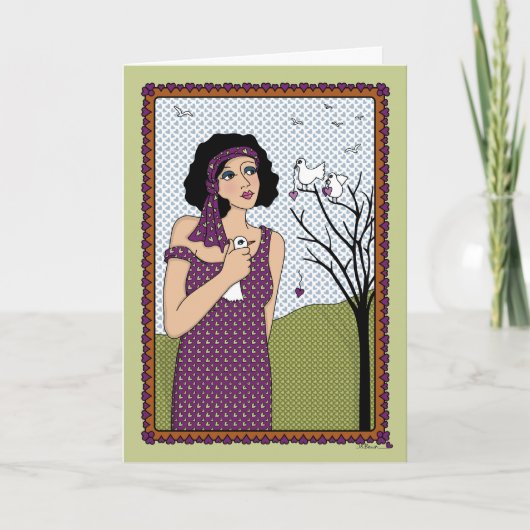 Hand_Aグリーティングカードの中の鳥 カード (正面)