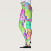 Hand And Digitally Painted Pattern Art 41 レギンス (左)