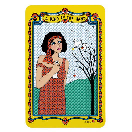 Hand_Bフレックス磁石6"x4"の鳥 マグネット (縦)