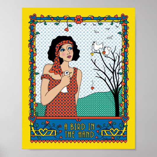 Hand_B_8x10ポスターの鳥 ポスター (正面)