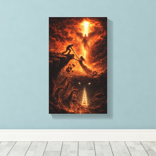 Hand Between Heaven and Abyss キャンバスプリント (インサイチュ (ウッドフロア))